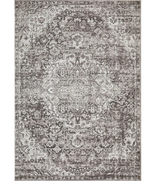 Loomaknoti Rhane Valeina Gray/Cream ER004 5 ft. 3 in. X 7 ft. 3 in. Rectangle Rug