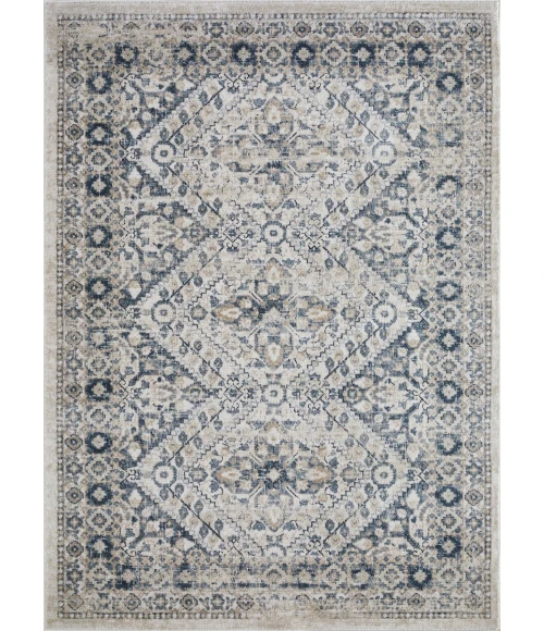 Loomaknoti Kehleigh Avnorie Cream/Blue EK012 6 ft. 7 in. X 9 ft. 2 in. Rectangle Rug
