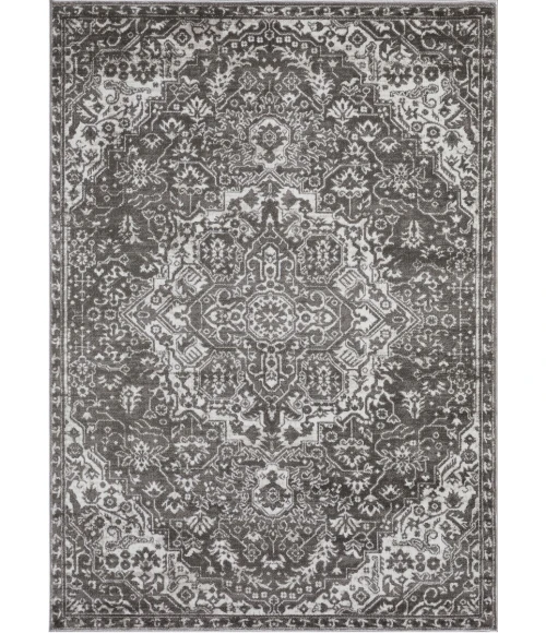 Loomaknoti Rhane Valeina Gray/Cream ER004 2 ft. X 6 ft. 7 in. Rectangle Rug