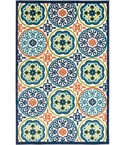 Loomaknoti Tecopa Nerleno Blue/Orange ETR01MI55 5 ft. 3” X 7 ft. 3” Rectangle Rug