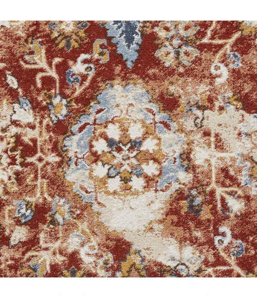 Loomaknoti Alsbrooke Amibell Orange/Red EA002 7 ft. 10 in. X 9 ft. 10 in. Rectangle Rug