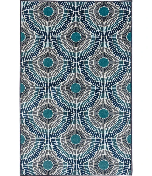 Loomaknoti Tecopa Ferley Blue/Green ETR04GB65 7 ft. 10 in. X 9 ft. 10 in. Rectangle Rug