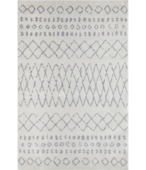 Loomaknoti Kissandrah Barzenski Cream/Gray EKI007 5 ft. 3 in. X 7 ft. 3 in. Rectangle Rug