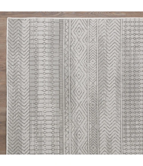 Loomaknoti Breyleigh Canderz Cream/Gray EB008 9 ft. 10 in. X 12 ft. 10 in. Rectangle Rug