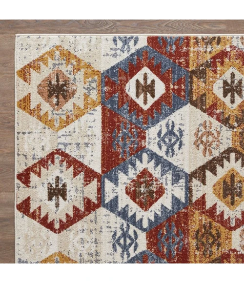 Loomaknoti Alsbrooke Bradin Cream/Orange EA003 4 ft. X 6 ft. Rectangle Rug