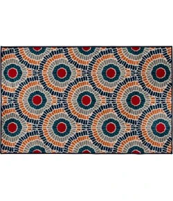 Loomaknoti Tecopa Ferley Blue/Red ETR04BRE50 4 ft. X 6 ft. Rectangle Rug