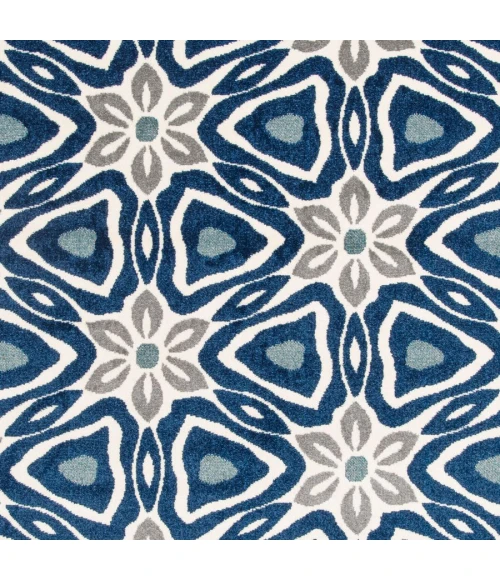Loomaknoti Tecopa Kerin Blue/White ETR02BWH65 7 ft. 10 in. X 9 ft. 10 in. Rectangle Rug
