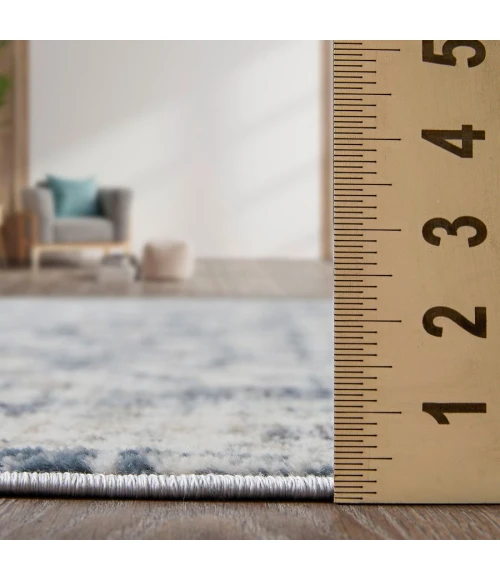 Loomaknoti Kehleigh Azbailie Blue/Cream EK015 2 ft. X 6 ft. 7 in. Rectangle Rug