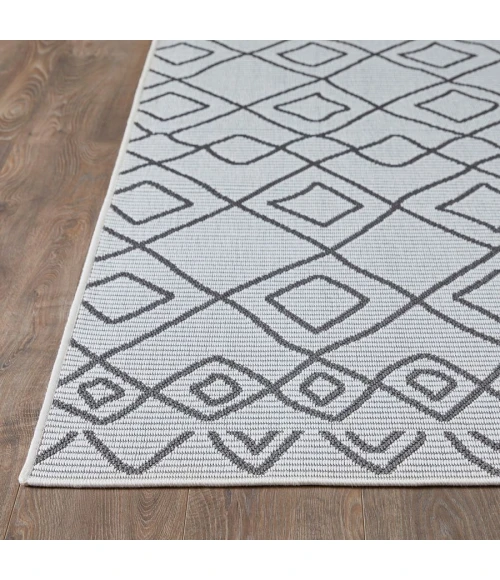 Loomaknoti Breyleigh Calvyn Cream/Gray EB004 5 ft. 3 in. X 7 ft. 3 in. Rectangle Rug