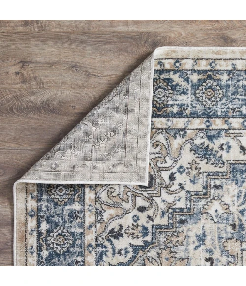 Loomaknoti Kehleigh Avalie Blue/Cream EK017 2 ft. X 3 ft. Rectangle Rug