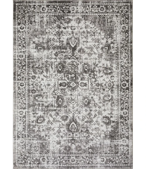 Loomaknoti Rhane Allory Gray/Cream ER014 6 ft. 7” X 9 ft. 2” Rectangle Rug