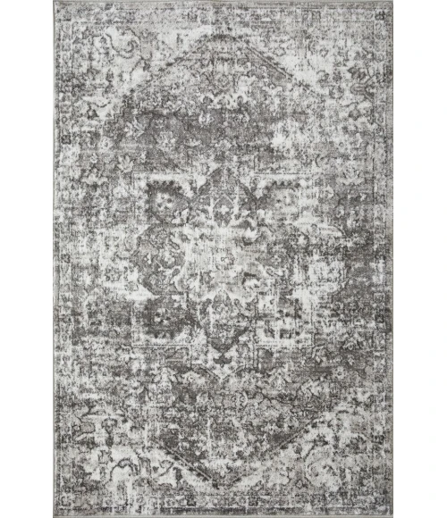 Loomaknoti Rhane Alemern Gray/Cream ER019 4 ft.  X 6 ft.  Rectangle Rug
