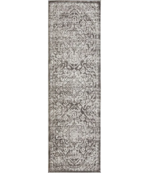 Loomaknoti Rhane Valeina Gray/Cream ER004 2 ft. X 6 ft. 7 in. Rectangle Rug