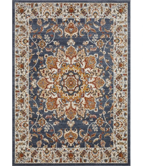 Loomaknoti Alsbrooke Amrenta Blue/Cream EA001 9 ft. 10 in. X 12 ft. 10 in. Rectangle Rug