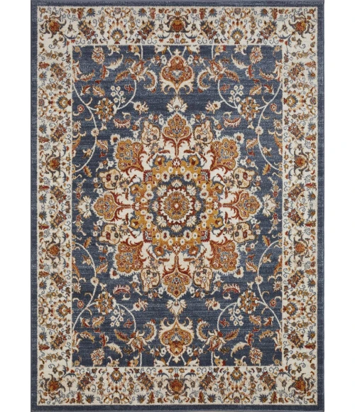 Loomaknoti Alsbrooke Amrenta Blue/Cream EA001 6 ft. 7 in. X 9 ft. 2 in. Rectangle Rug