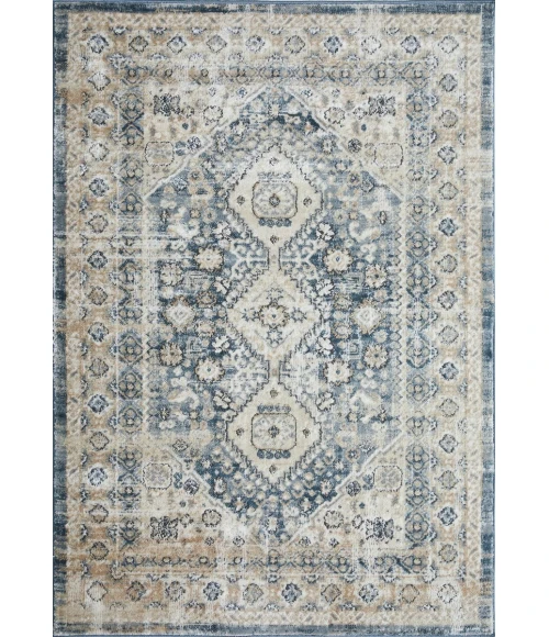 Loomaknoti Kehleigh Awester Blue/Cream EK018 4 ft. X 6 ft. Rectangle Rug