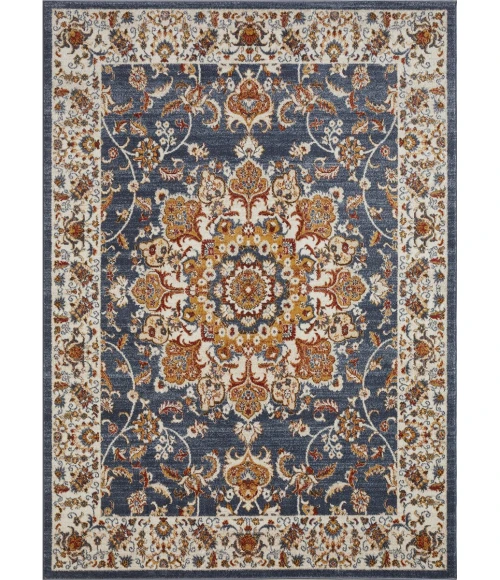 Loomaknoti Alsbrooke Amrenta Blue/Cream EA001 6 ft. 7 in. X 9 ft. 2 in. Rectangle Rug
