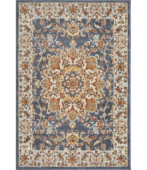 Loomaknoti Alsbrooke Amrenta Blue/Cream EA001 4 ft. X 6 ft. Rectangle Rug