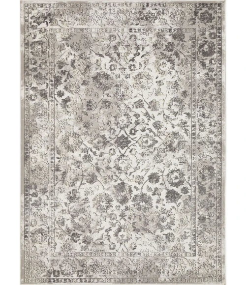 Loomaknoti Aysal Alazah Cream/Gray EAY001 9 ft. 10 in. X 12 ft. 10 in. Rectangle Rug