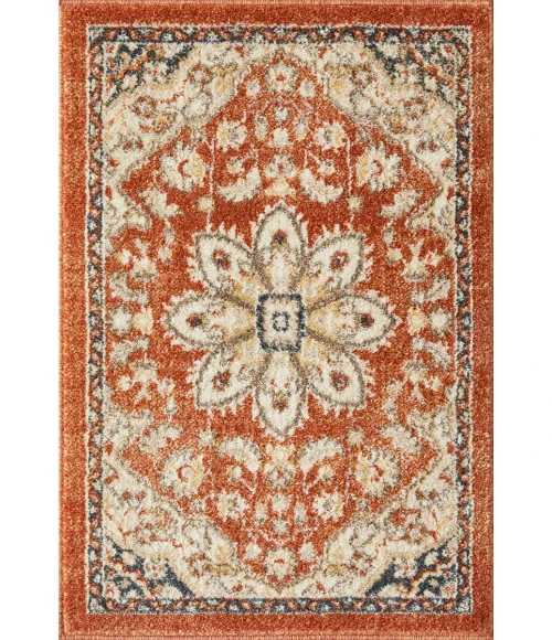 Loomaknoti Malanie Charler Red/Beige EM002 2 ft. X 3 ft. Rectangle Rug