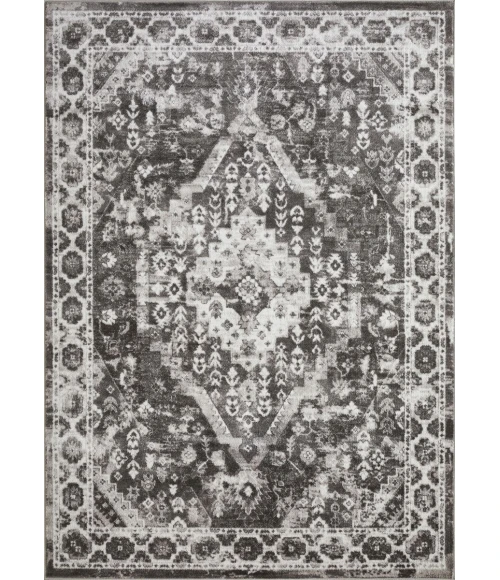 Loomaknoti Rhane Adleigh Gray/Cream ER012 6 ft. 7” X 9 ft. 2” Rectangle Rug