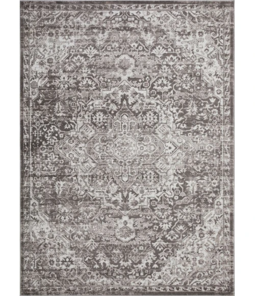 Loomaknoti Rhane Valeina Gray/Cream ER004 6 ft. 7 in. X 9 ft. 2 in. Rectangle Rug