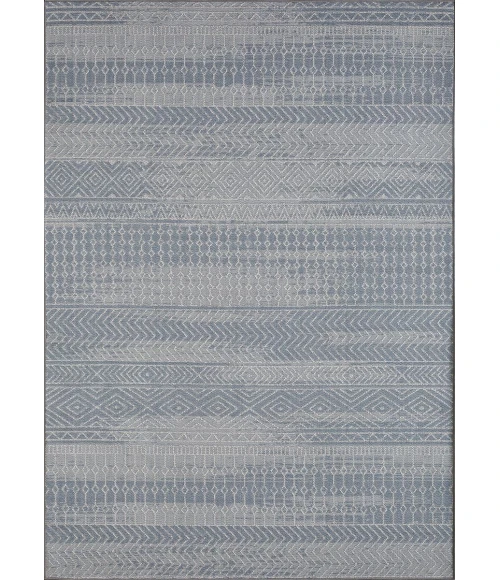 Loomaknoti Breyleigh Canderz Blue/Gray EB008 7 ft. 10 in. X 9 ft. 10 in. Rectangle Rug