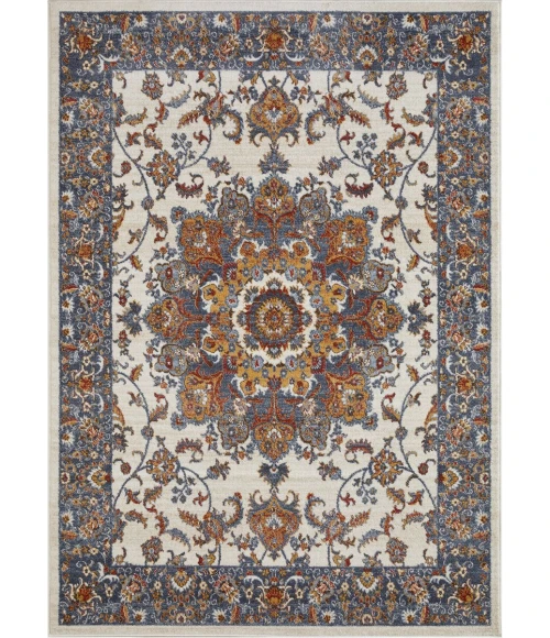 Loomaknoti Alsbrooke Amrenta Cream/Blue EA001 9 ft. 10 in. X 12 ft. 10 in. Rectangle Rug
