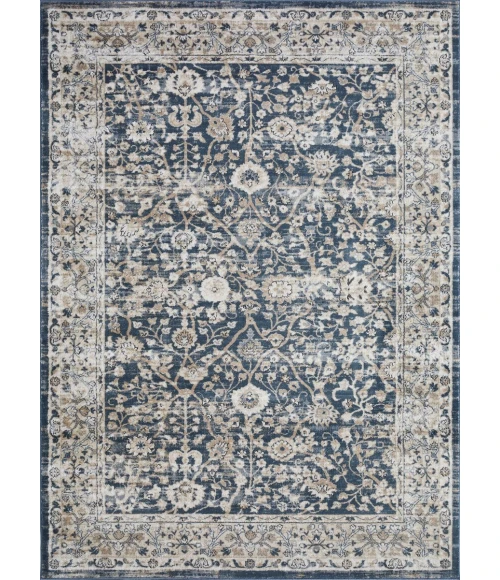 Loomaknoti Kehleigh Oviel Blue/Cream EK013 6 ft. 7 in. X 9 ft. 2 in. Rectangle Rug