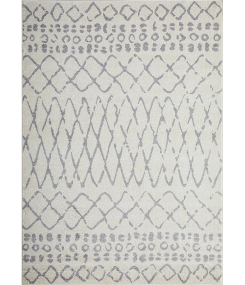 Loomaknoti Kissandrah Barzenski Cream/Gray EKI007 9 ft. 10 in. X 12 ft. 10 in. Rectangle Rug
