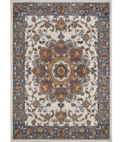 Loomaknoti Alsbrooke Amrenta Cream/Blue EA001 6 ft. 7 in. X 9 ft. 2 in. Rectangle Rug