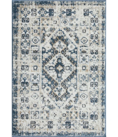 Loomaknoti Kehleigh Avelanz Blue/Cream EK014 2 ft. X 3 ft. Rectangle Rug