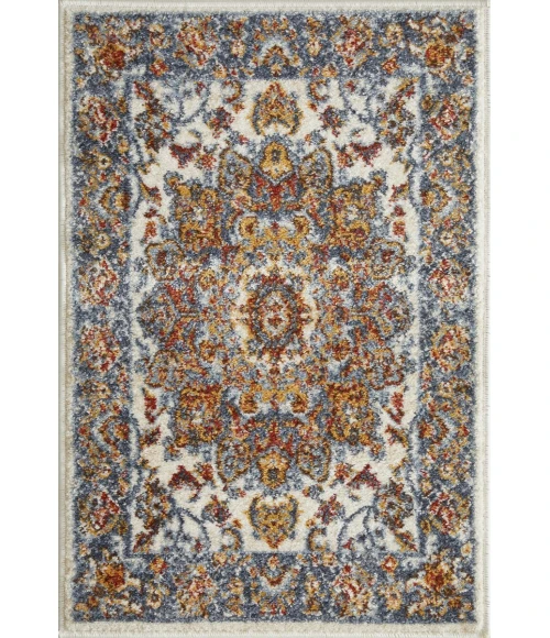 Loomaknoti Alsbrooke Amrenta Cream/Blue EA001 2 ft. X 3 ft. Rectangle Rug