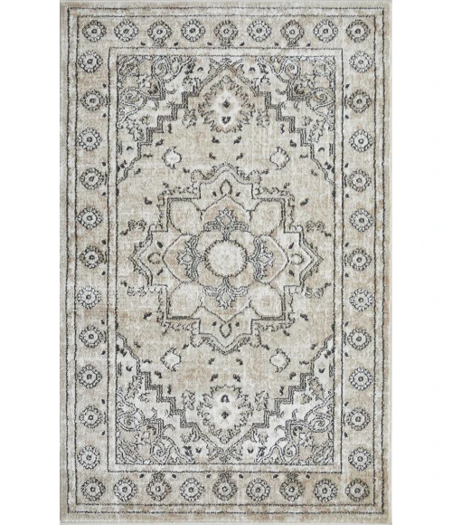 Loomaknoti Kehleigh Avalie Cream/Beige EK017 3 ft. 3 in. X 5 ft. 3 in. Rectangle Rug