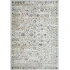 Loomaknoti Kehleigh Oviel Cream/Blue EK013 4 ft. X 6 ft. Rectangle Rug