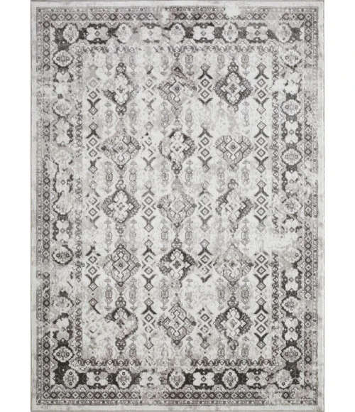 Loomaknoti Rhane Almurz Gray/Cream ER013 6 ft. 7” X 9 ft. 2” Rectangle Rug
