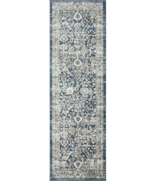 Loomaknoti Kehleigh Oviel Blue/Cream EK013 2 ft. X 6 ft. 7 in. Rectangle Rug