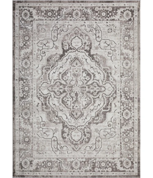 Loomaknoti Rhane Valok Gray/Cream ER003 6 ft. 7 in. X 9 ft. 2 in. Rectangle Rug