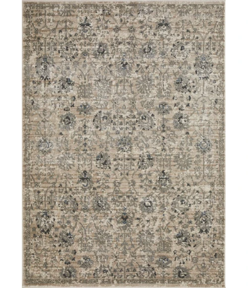 Loomaknoti Celena Asheley Cream/Blue EC006 6 ft. 7 in. X 9 ft. 2 in. Rectangle Rug
