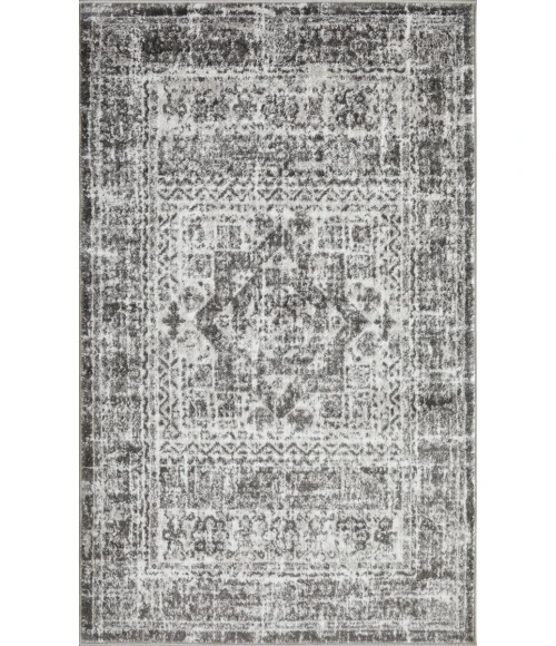 Loomaknoti Rhane Andallie Gray/Cream ER016 3 ft. 3” X 5 ft. 3” Rectangle Rug