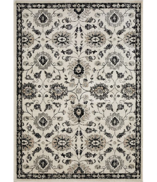 Loomaknoti Celena Ashbil Cream/Blue EC005 6 ft. 7 in. X 9 ft. 2 in. Rectangle Rug