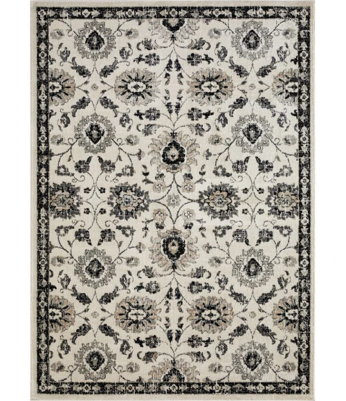 Loomaknoti Celena Ashbil Cream/Blue EC005 7 ft. 10 in. X 9 ft. 10 in. Rectangle Rug