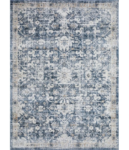 Loomaknoti Kehleigh Azbailie Blue/Cream EK015 6 ft. 7 in. X 9 ft. 2 in. Rectangle Rug