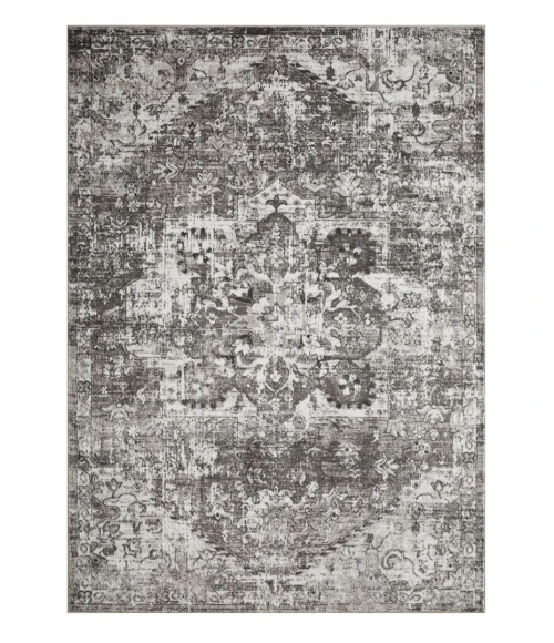 Loomaknoti Rhane Alemern Gray/Cream ER019 9 ft. 10 in. X 12 ft. 10 in. Rectangle Rug