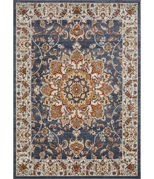 Loomaknoti Alsbrooke Amrenta Blue/Cream EA001 7 ft. 10 in. X 9 ft. 10 in. Rectangle Rug