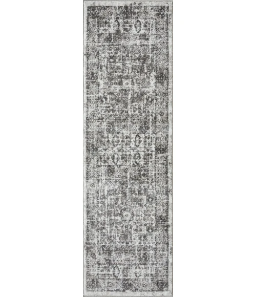 Loomaknoti Rhane Aberd Gray/Cream ER007 2 ft.  X 6 ft. 7” Rectangle Rug