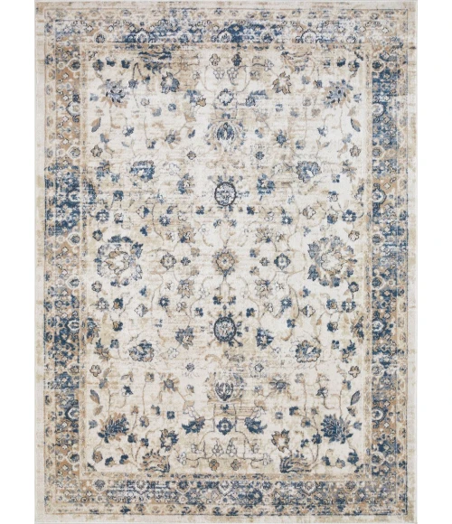 Loomaknoti Kehleigh Adrean Cream/Blue EK008 9 ft. 10 in. X 12 ft. 10 in. Rectangle Rug