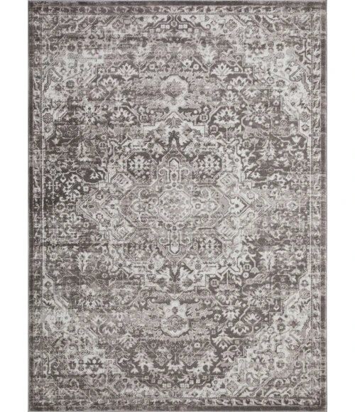 Loomaknoti Rhane Valeina Gray/Cream ER004 6 ft. 7 in. X 9 ft. 2 in. Rectangle Rug