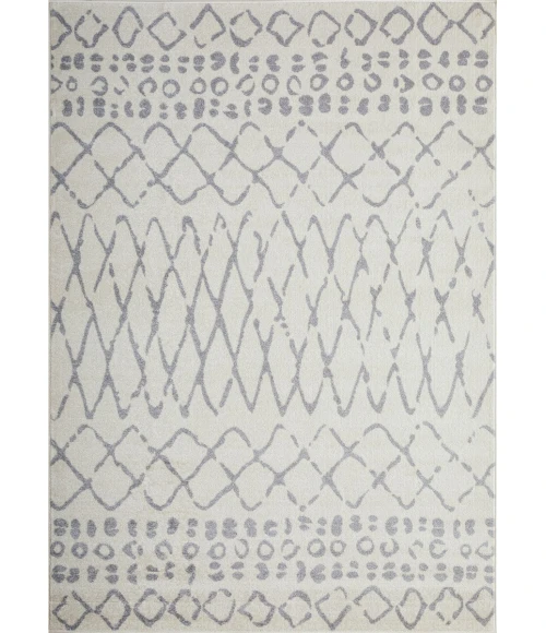 Loomaknoti Kissandrah Barzenski Cream/Gray EKI007 9 ft. 10 in. X 12 ft. 10 in. Rectangle Rug