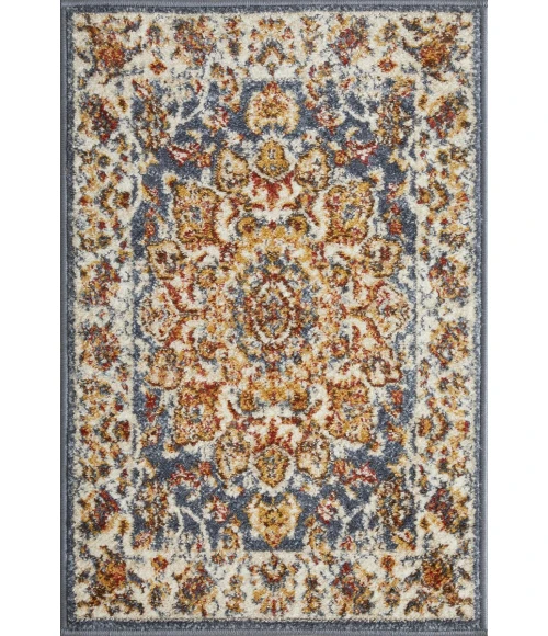 Loomaknoti Alsbrooke Amrenta Blue/Cream EA001 2 ft. X 3 ft. Rectangle Rug
